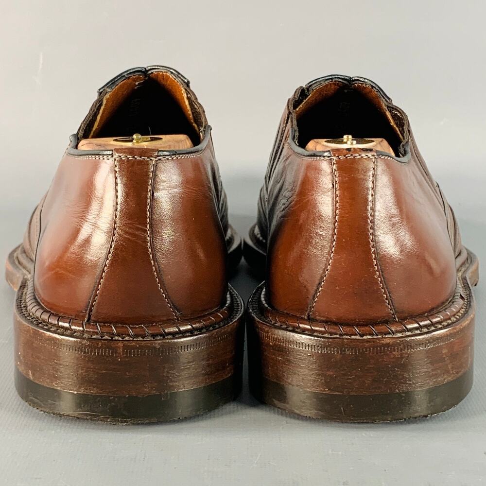A. TESTONI Size 12 Brown Leather Perforated Wingtip Loafers - Picture 3 of 8